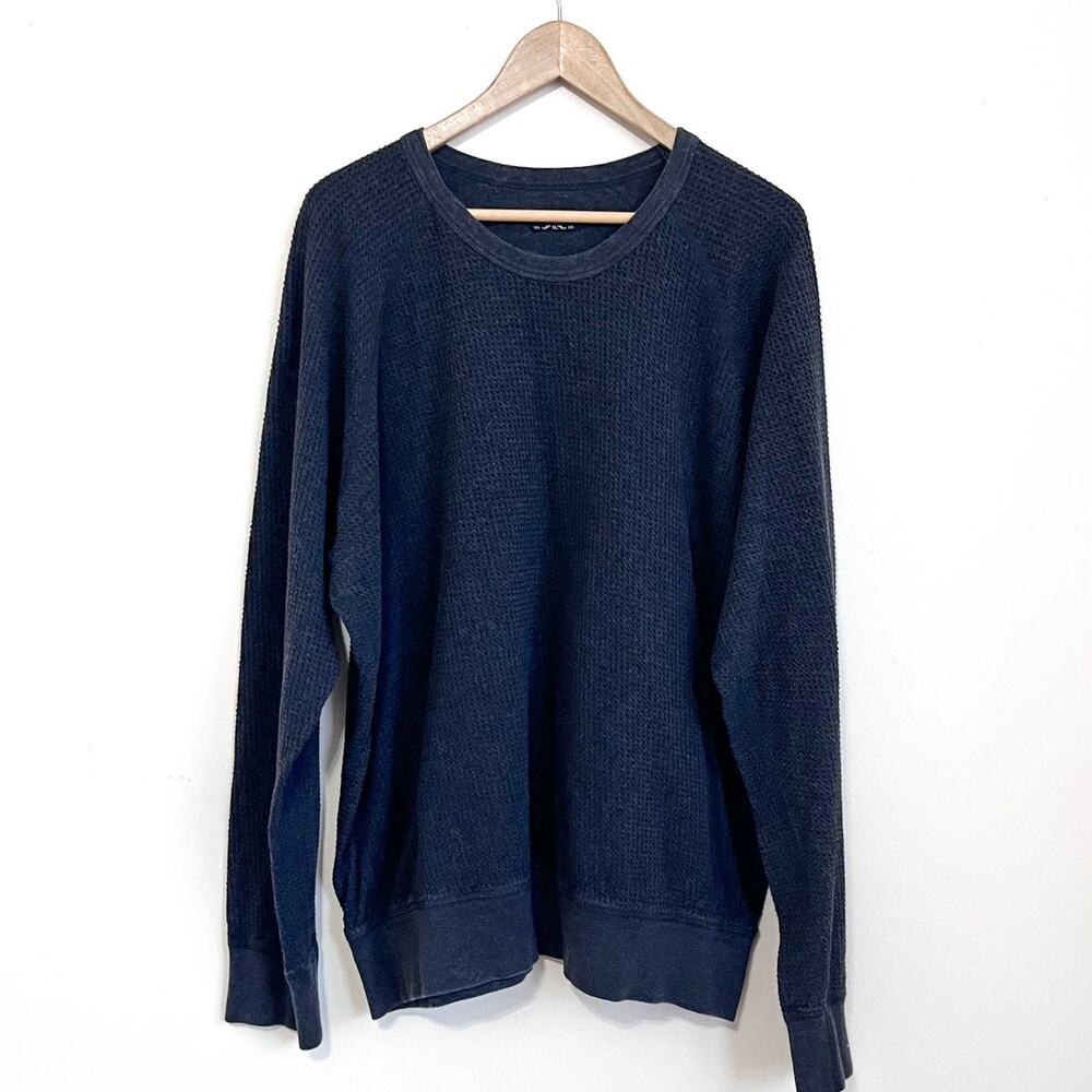 Homespun‎ Mens Waffle Thermal Shirt XL Gray Heavy Weight Long Sleeve Cotton